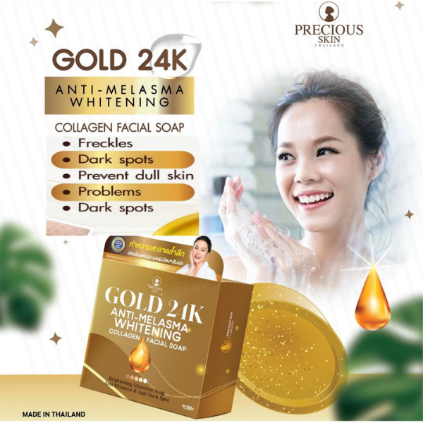 Precious Skin Gold 24K Anti-Melasma Whitening Collagen Facial Soap